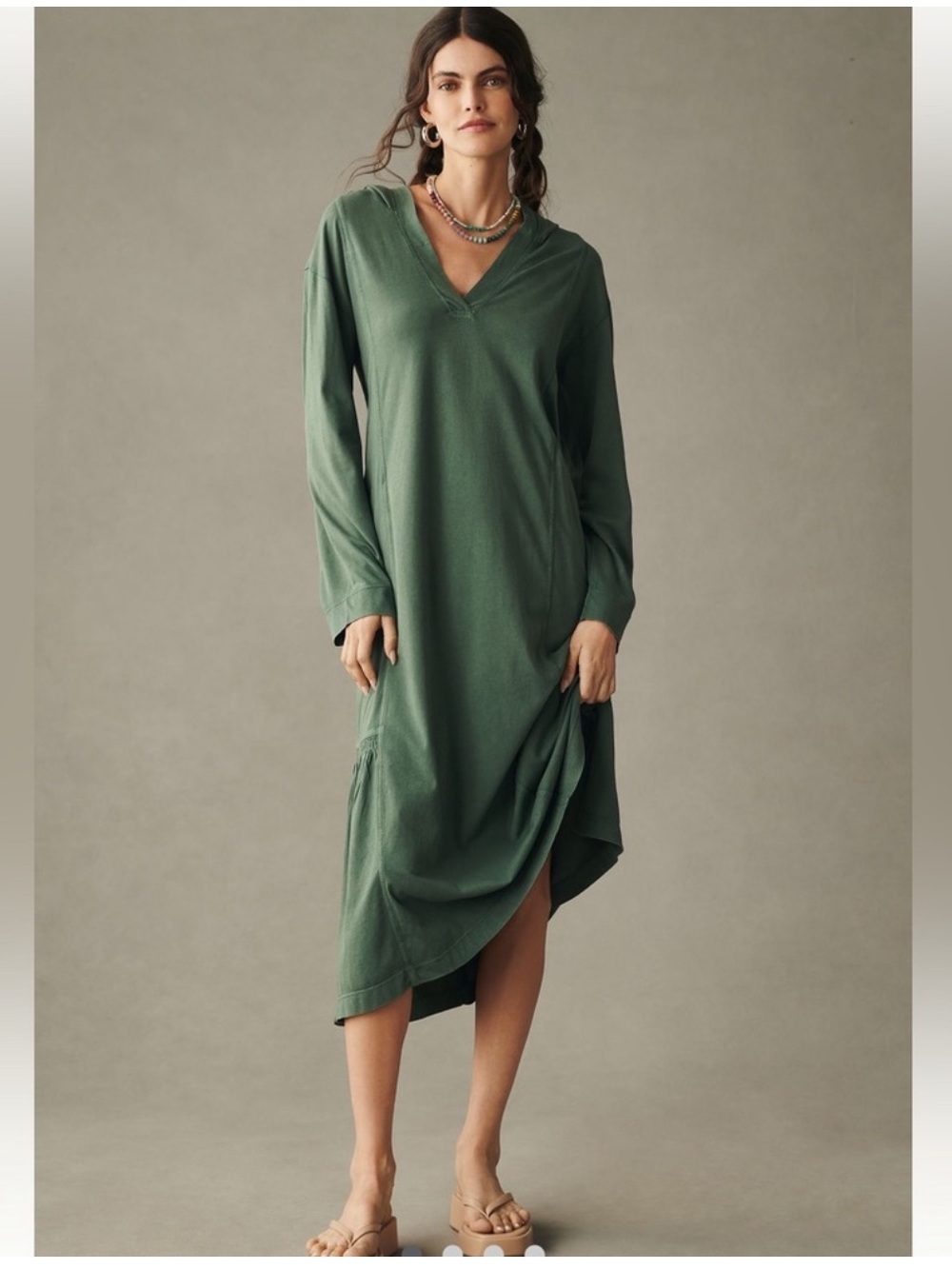 Daily Practice x Anthropologie long sleeve hooded midi dress